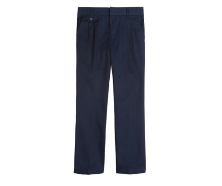 Girls Navy Flat Front Pants- BIA West