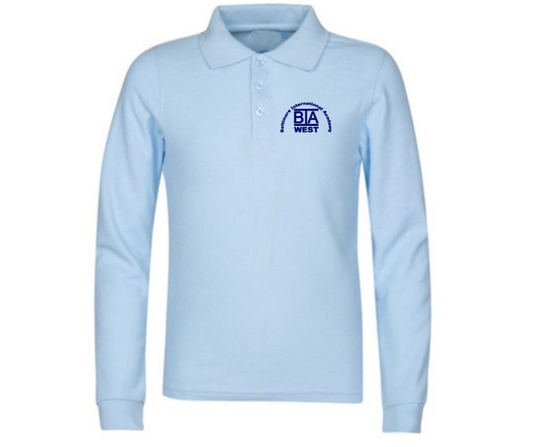 Light Blue Long Sleeve Polo- BIA West