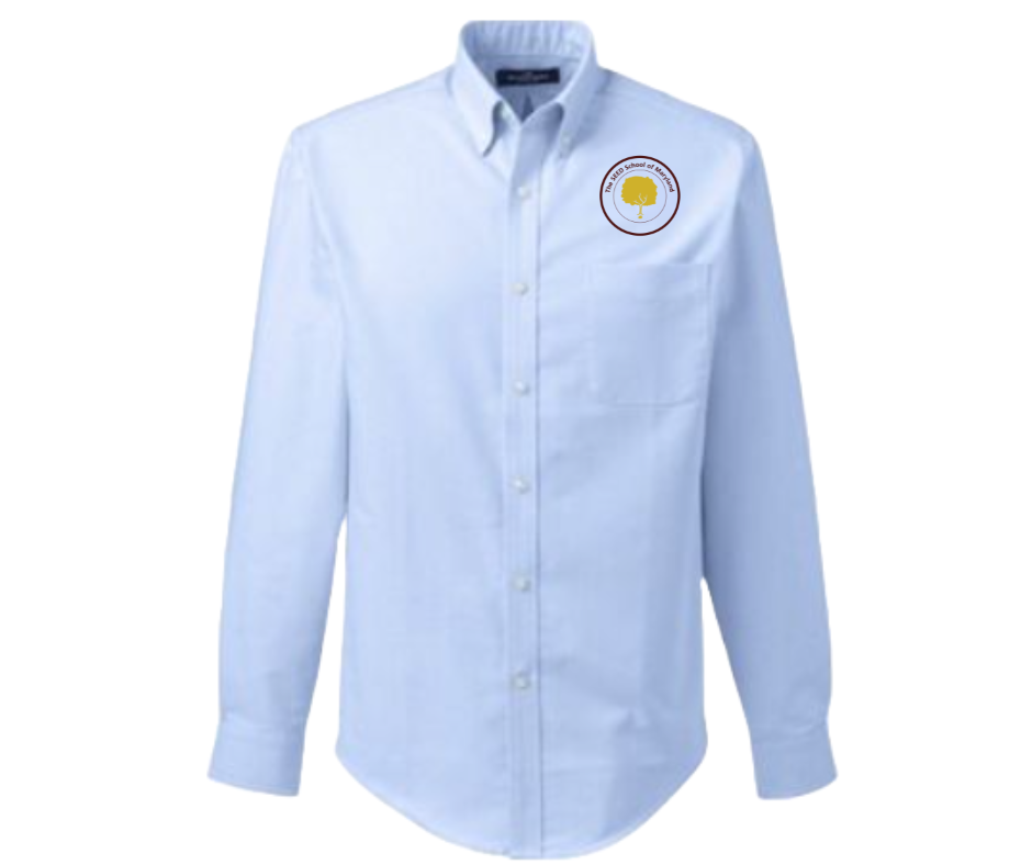 Mens Long Sleeve Blue Oxford Shirt (Adult)- SEED School of MD