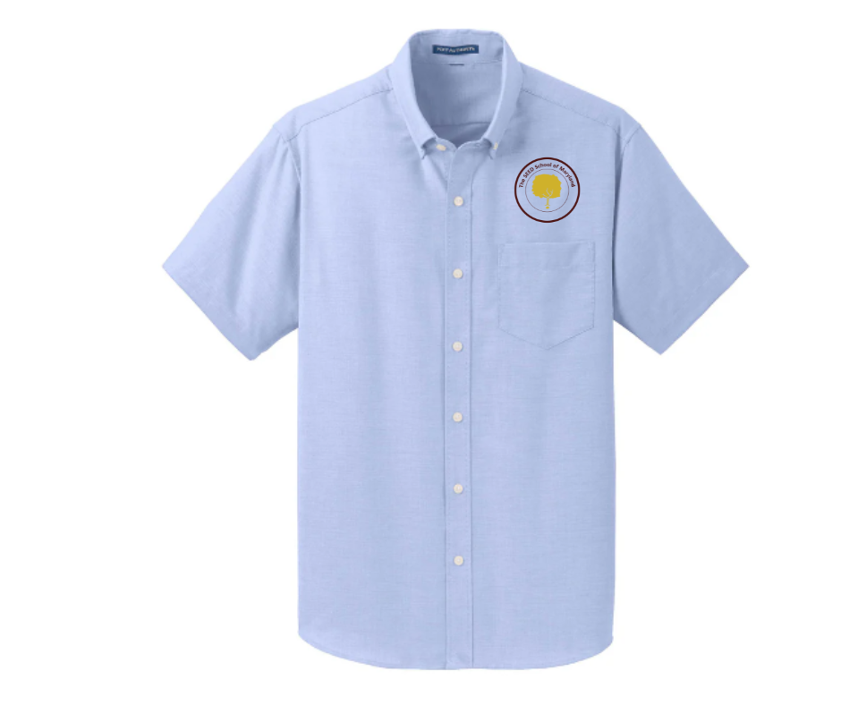 Mens Short Sleeve Blue Oxford Shirt (Adult)- SEED School of MD