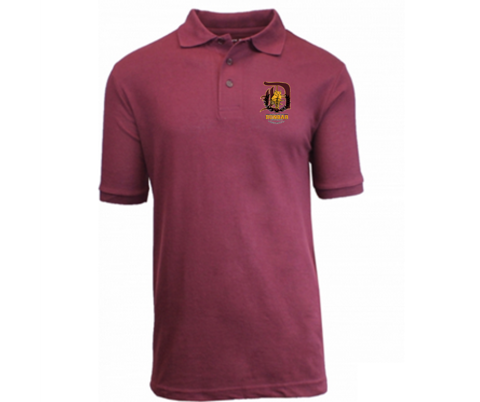 Youth Burgundy Short Sleeve Uniform Polo- Dunbar