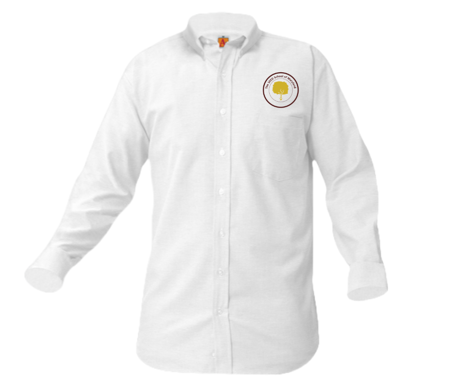 Boys Long Sleeve White Oxford Shirt (Youth)- SEED School of MD