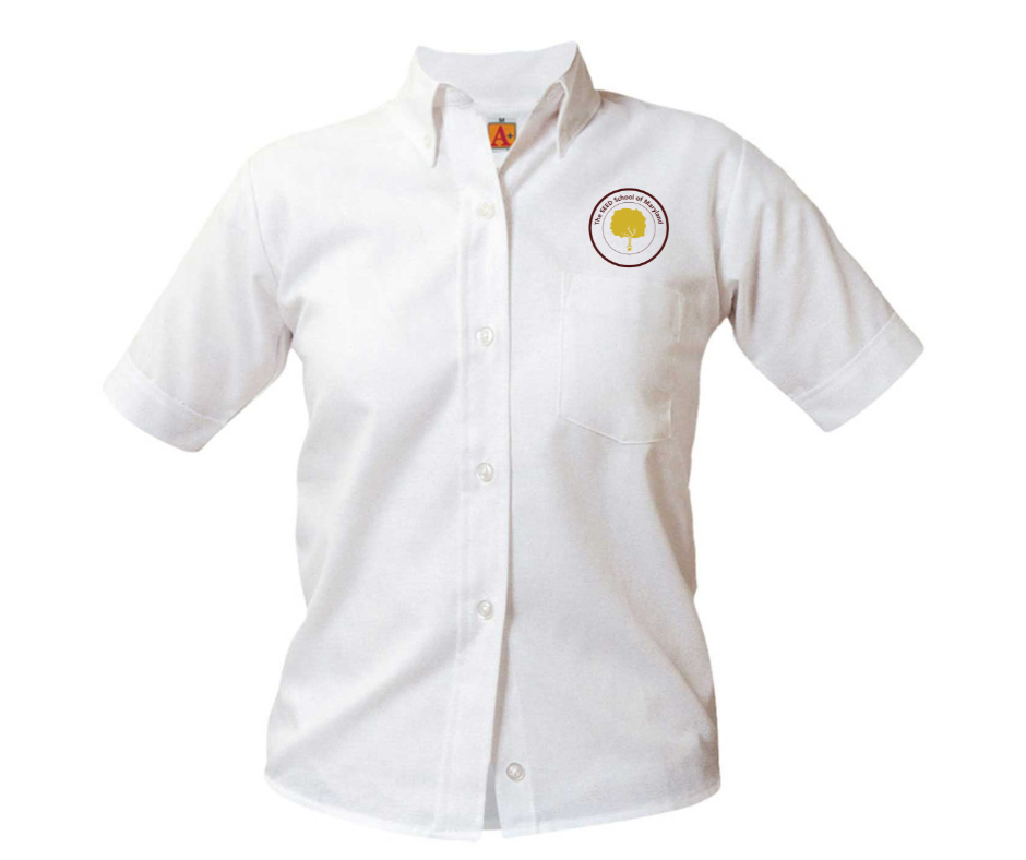 Girls Short Sleeve White Oxford Shirt (Youth)- SEED School of MD