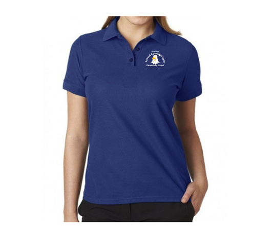 Ladies Navy Short Sleeve Polo (Adult)- HSCT