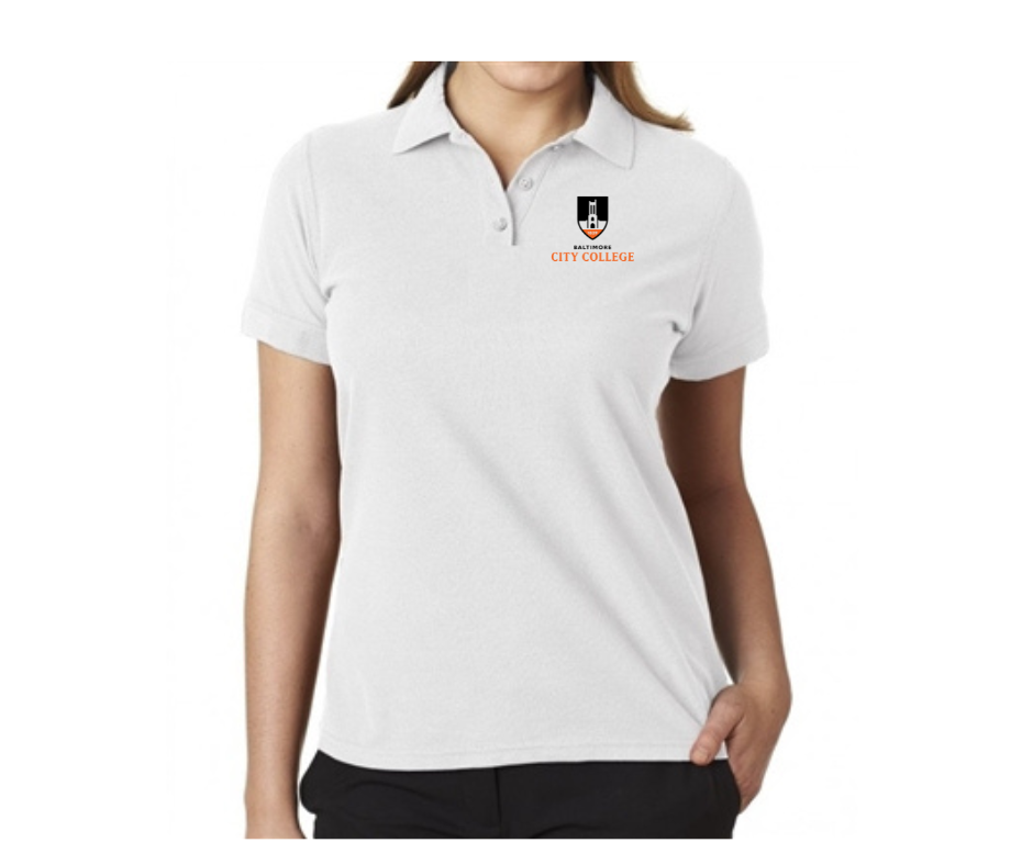 Ladies White Short Sleeve Polo (Adult)- City