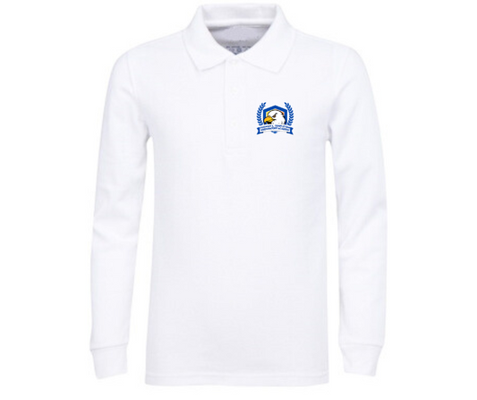 White Uniform Long Sleeve Polo- Furman