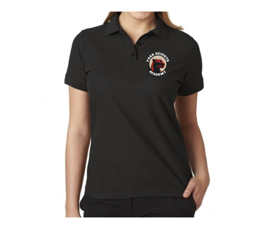 Ladies Black Short Sleeve Polo- Park Heights