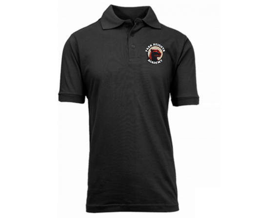 Youth Black Short Sleeve Polo- Park Heights