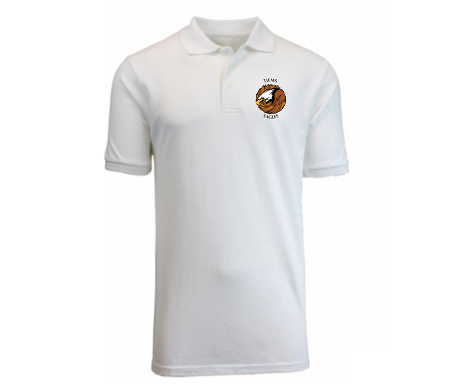 Youth White Short Sleeve Polo- Jefferson