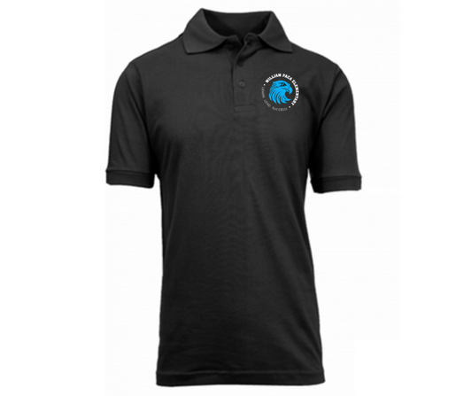 Youth Black Short Sleeve Polo- Paca