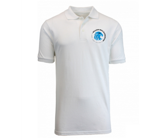 Youth White Short Sleeve Polo- Paca