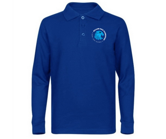 Youth Sapphire Long Sleeve Polo- Paca