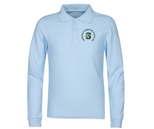 Youth Light Blue Long Sleeve Polo- Gardenville