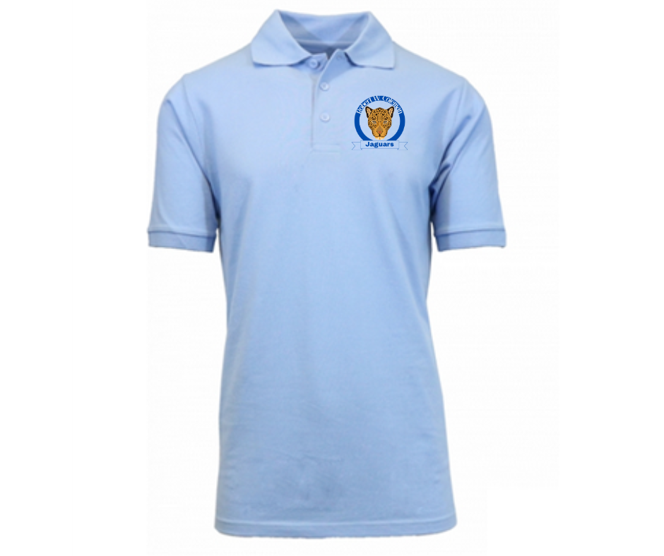 Youth Light Blue Short Sleeve Polo- Coleman