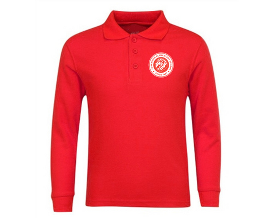 Youth Red Long Sleeve Polo- Yorkwood