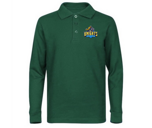 Youth Green Long Sleeve Polo- Franklin