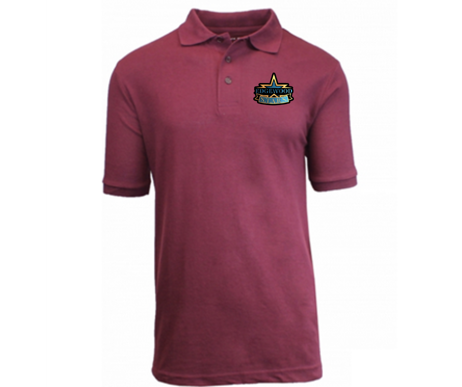 Youth Burgundy Short Sleeve Polo- Edgewood