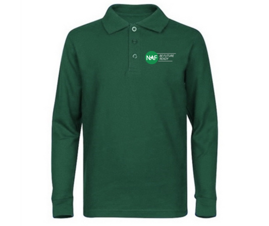 Adult Green Long Sleeve Polo- NAF