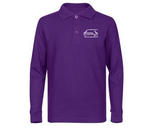 Youth Purple Long Sleeve Polo- DBH