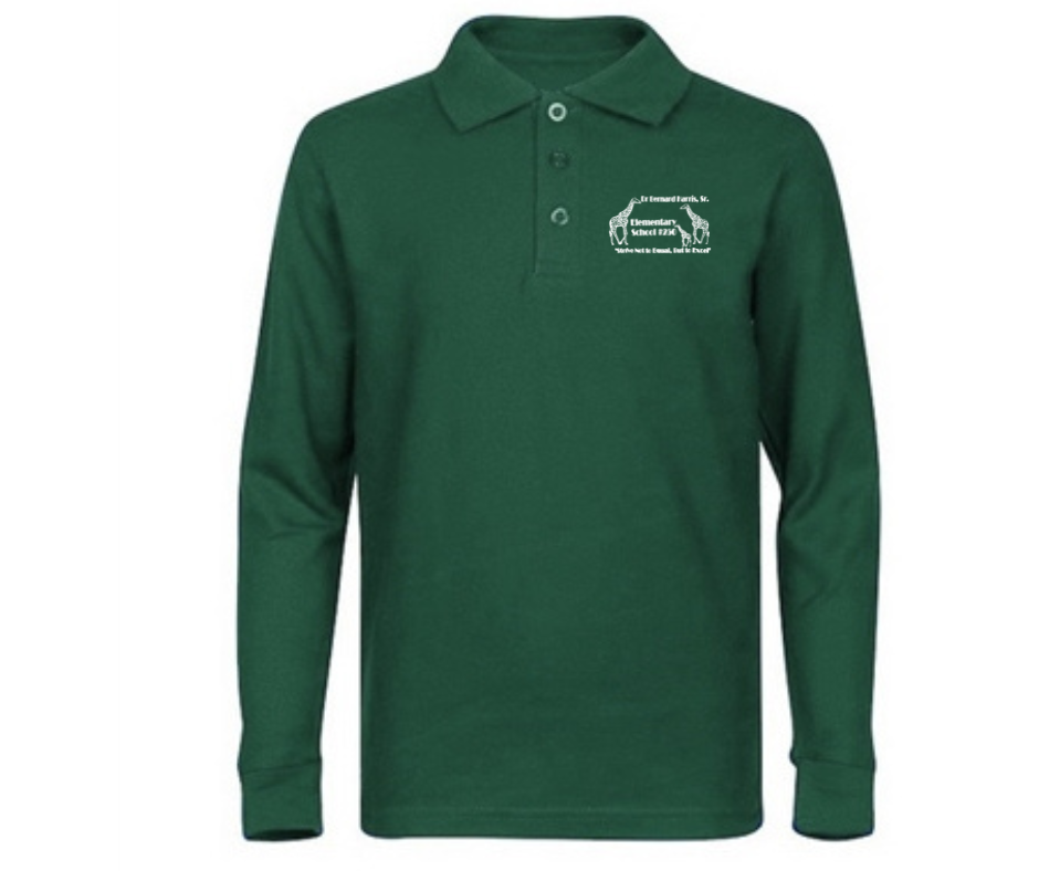 Youth Green Long Sleeve Polo- DBH