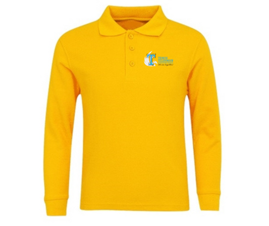 Youth Gold Long Sleeve Polo- Tench Tilghman