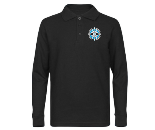 Adult Black Long Sleeve Polo- Digital Harbor