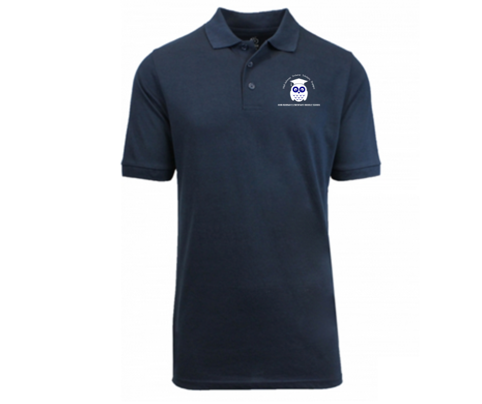 Youth Navy Short Sleeve Polo- John Ruhrah