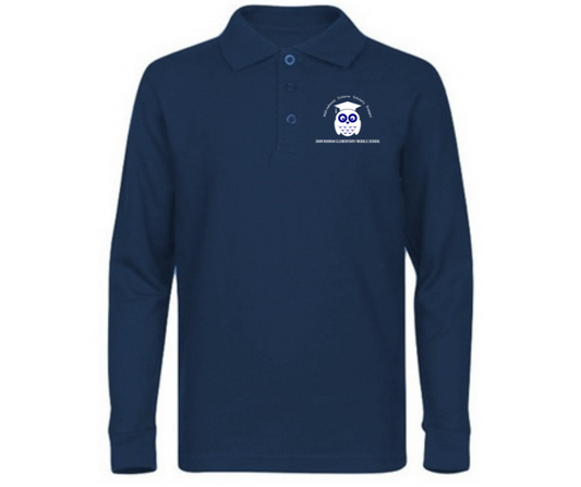 Youth Navy Long Sleeve Polo-John Ruhrah