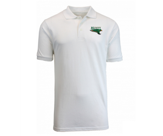 Youth White Short Sleeve Polo- Highlandtown