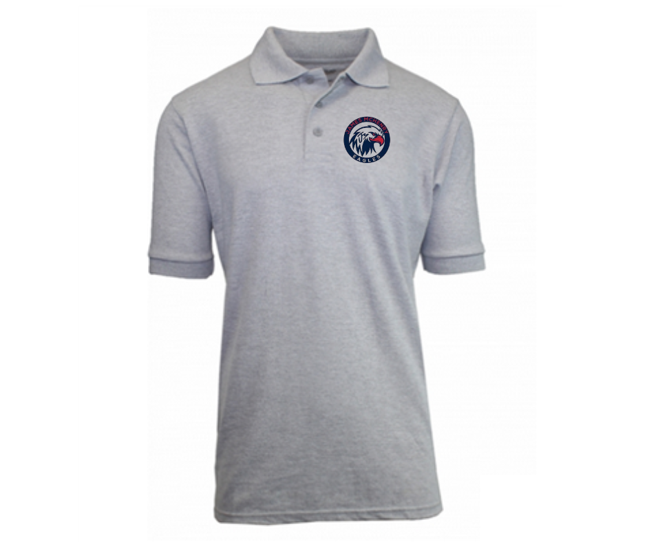 Youth Gray Short Sleeve Polo- James McHenry