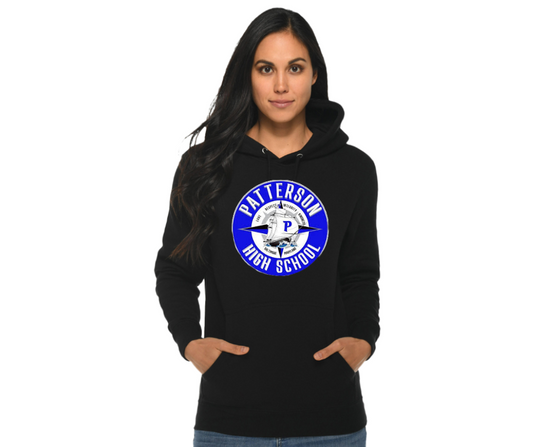 Adult Black Logo Hoodie- Patterson High