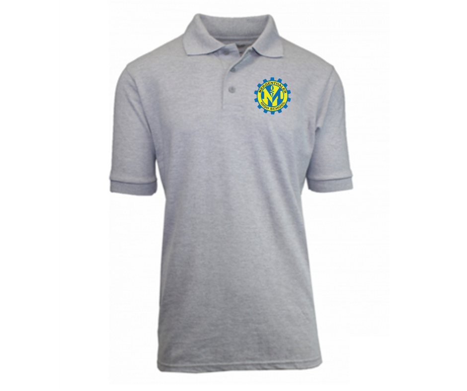 Adult Grey Short Sleeve Polo- Mergenthaler HS