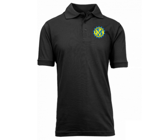 Adult Black Short Sleeve Polo- Mergenthaler HS