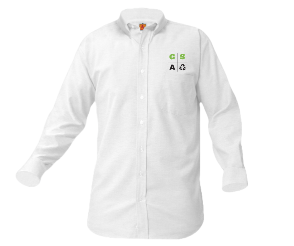 Ladies Long Sleeve White Oxford Shirt (Adult)- Green Street