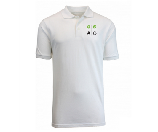 Youth White Short Sleeve Polo- Green Street