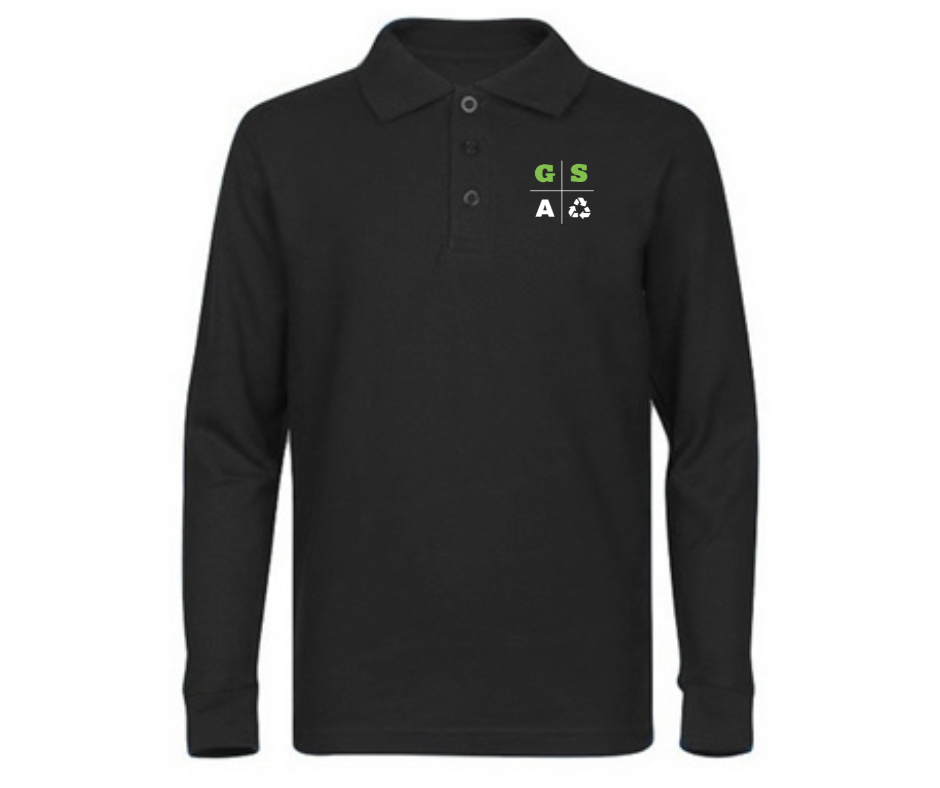 Adult Black Long Sleeve Polo- Green Street