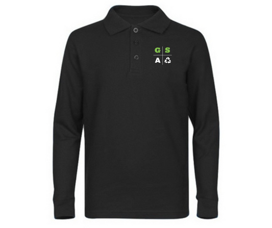 Adult Black Long Sleeve Polo- Green Street