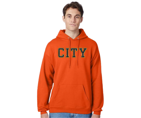 Baltimore City College- Orange Embroidered Hoodie ACH School Stores
