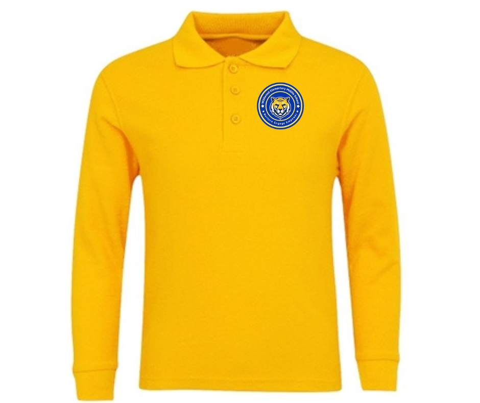 Youth Gold Long Sleeve Polo- Wildwood