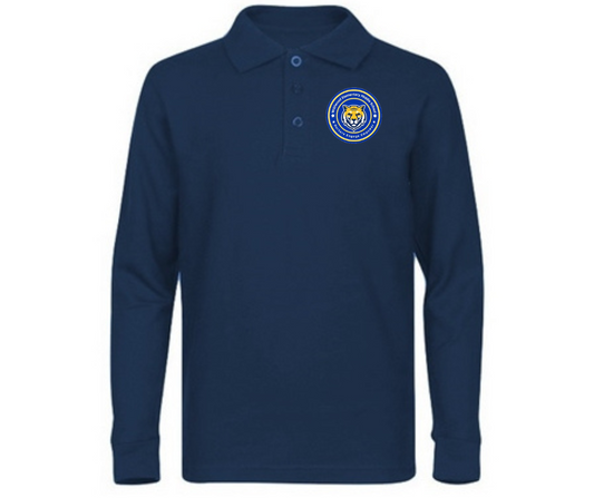 Youth Navy Long Sleeve Polo- Wildwood