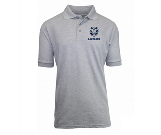 Youth Grey Short Sleeve Polo- Lakeland