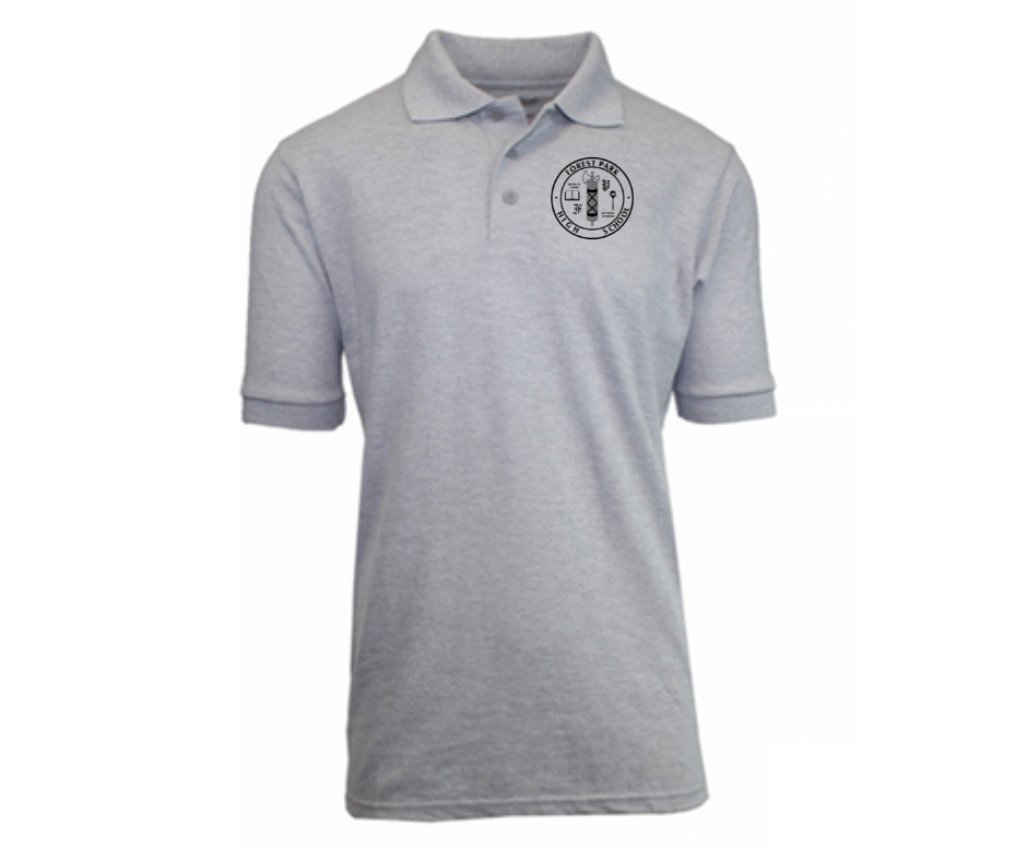 Adult Grey Short Sleeve Polo- Forest Park HS