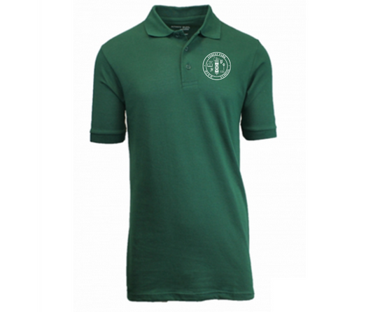 Adult Forest Green Short Sleeve Polo- Forest Park HS