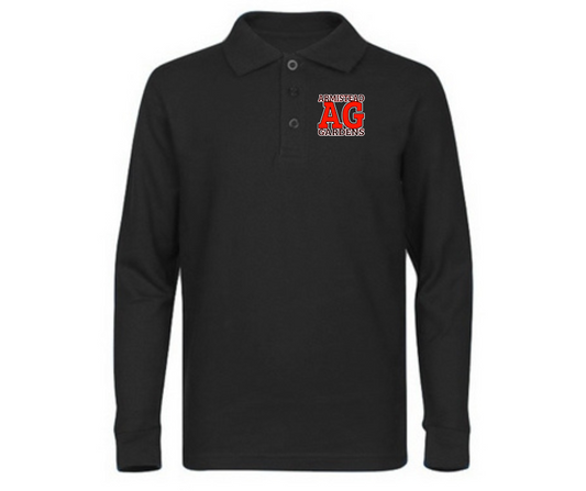 Youth Black Long Sleeve Polo- Armistead