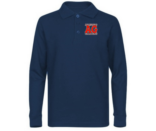 Youth Navy Long Sleeve Polo- Armistead