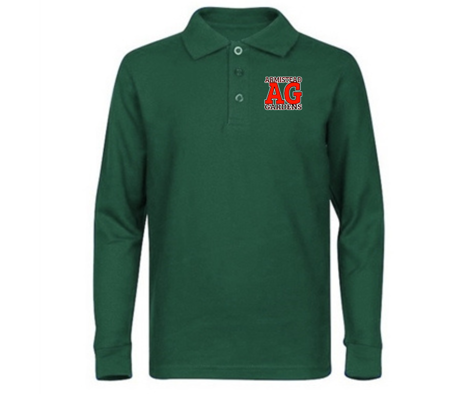 Youth Green Long Sleeve Polo- Armistead