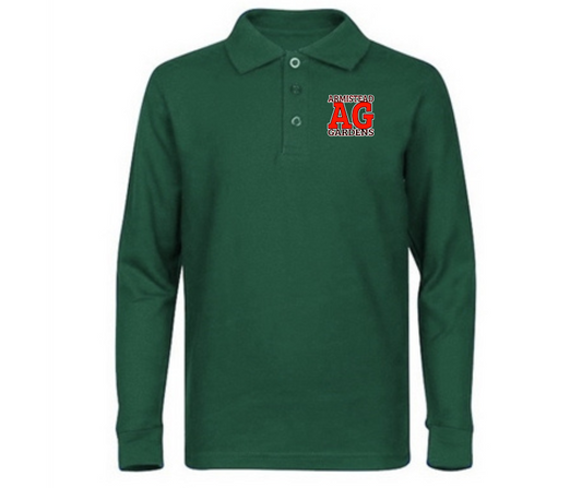 Youth Green Long Sleeve Polo- Armistead