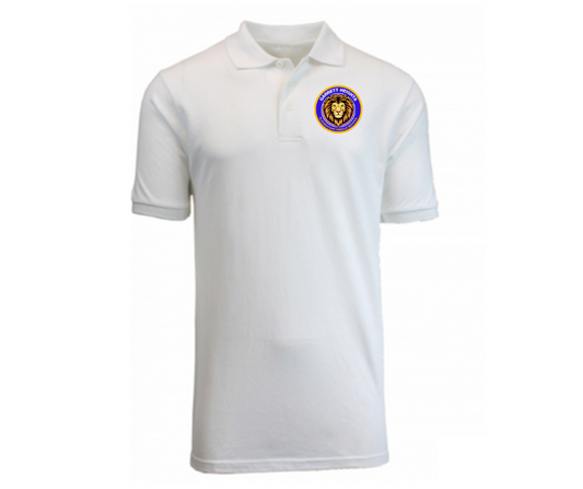 Youth White Short Sleeve Polo- Garrett Heights