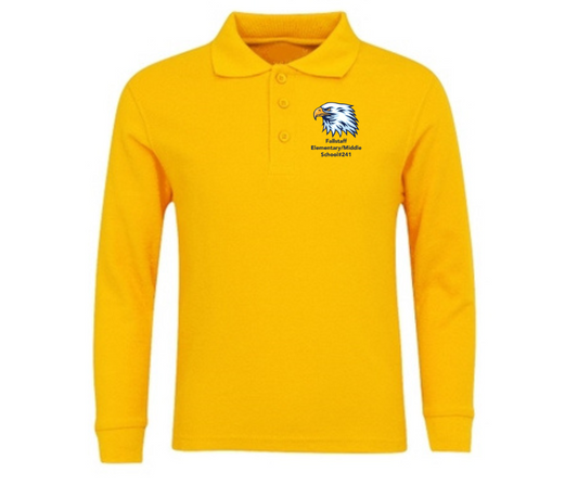 Youth Gold Long Sleeve Polo- Fallstaff