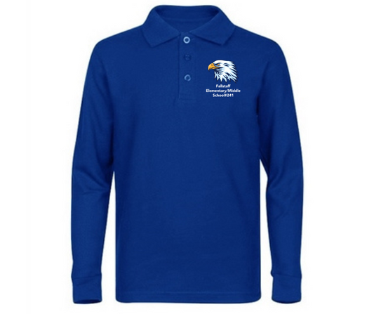 Youth Royal Blue Long Sleeve Polo- Fallstaff